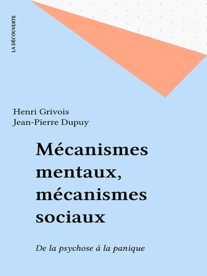 cover image of Mécanismes mentaux, mécanismes sociaux